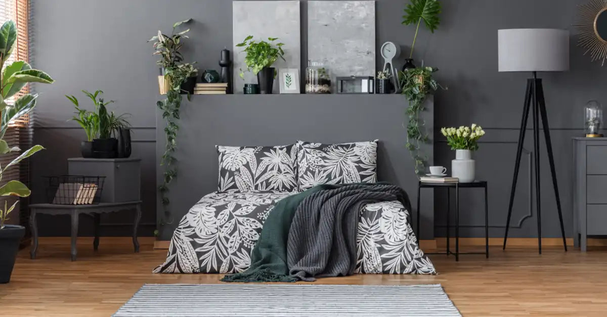 Gray bedroom interior