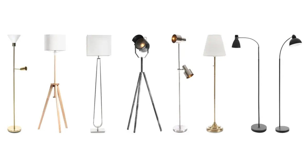 Set of different floor lamps