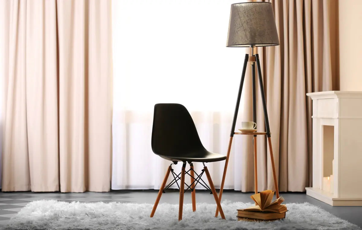 Tripod Floor Lamp on carpet