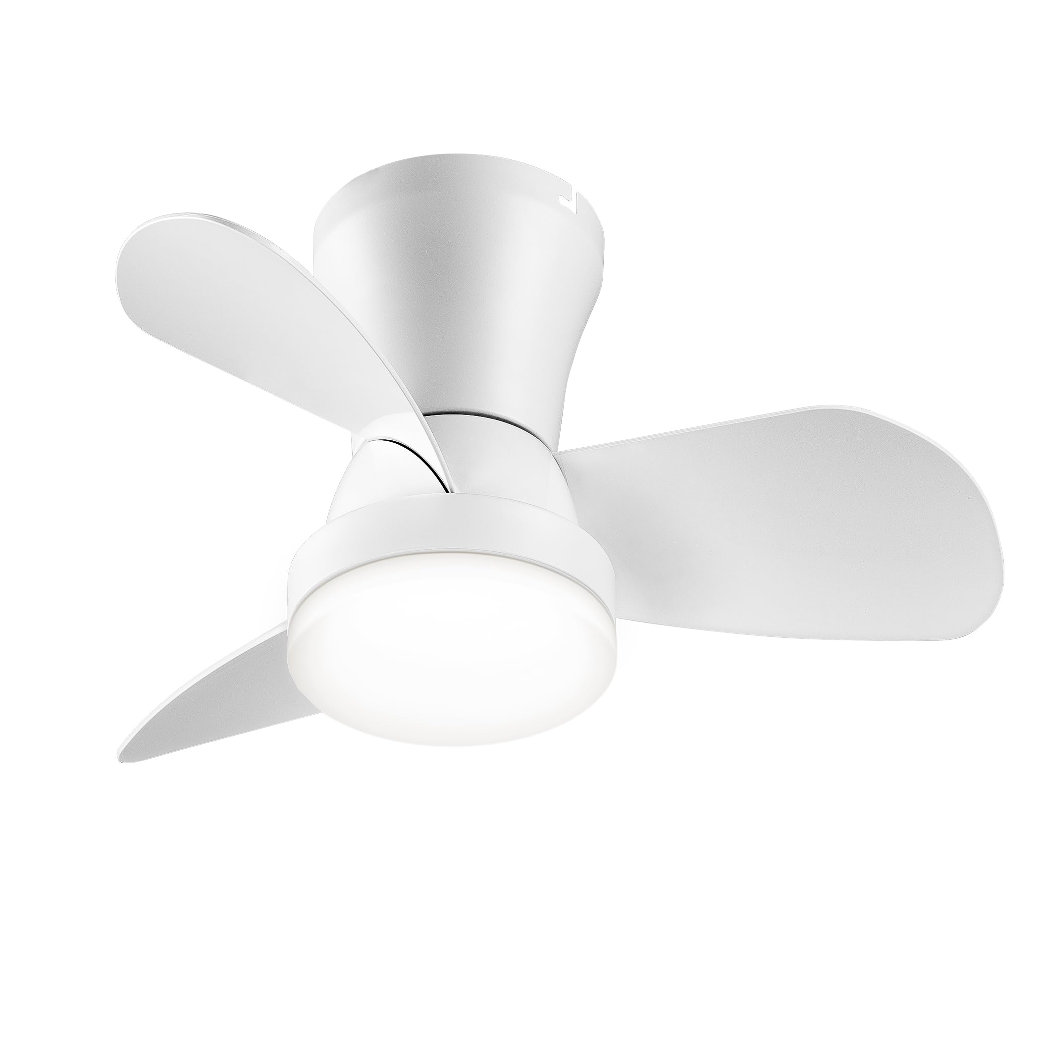 SUNMORY Ceiling Fans with Lights and Remote, 22 inch Low Profile Ceiling Fan with Light, Modern Flush Mount Ceiling Fan for Bedroom/Kitchen/Dining Room/Patio, 6 Wind Speeds, Dimmable, White