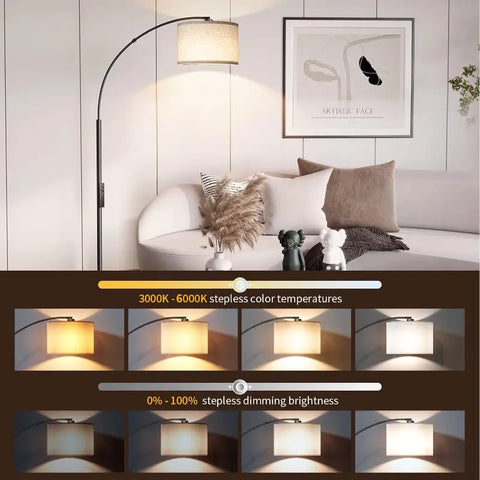 Arc Floor Lamps for Living Room, Modern Tall Standing Lamp Remote  Control,Stepless Dimmable Gold Flo…See more Arc Floor Lamps for Living  Room, Modern