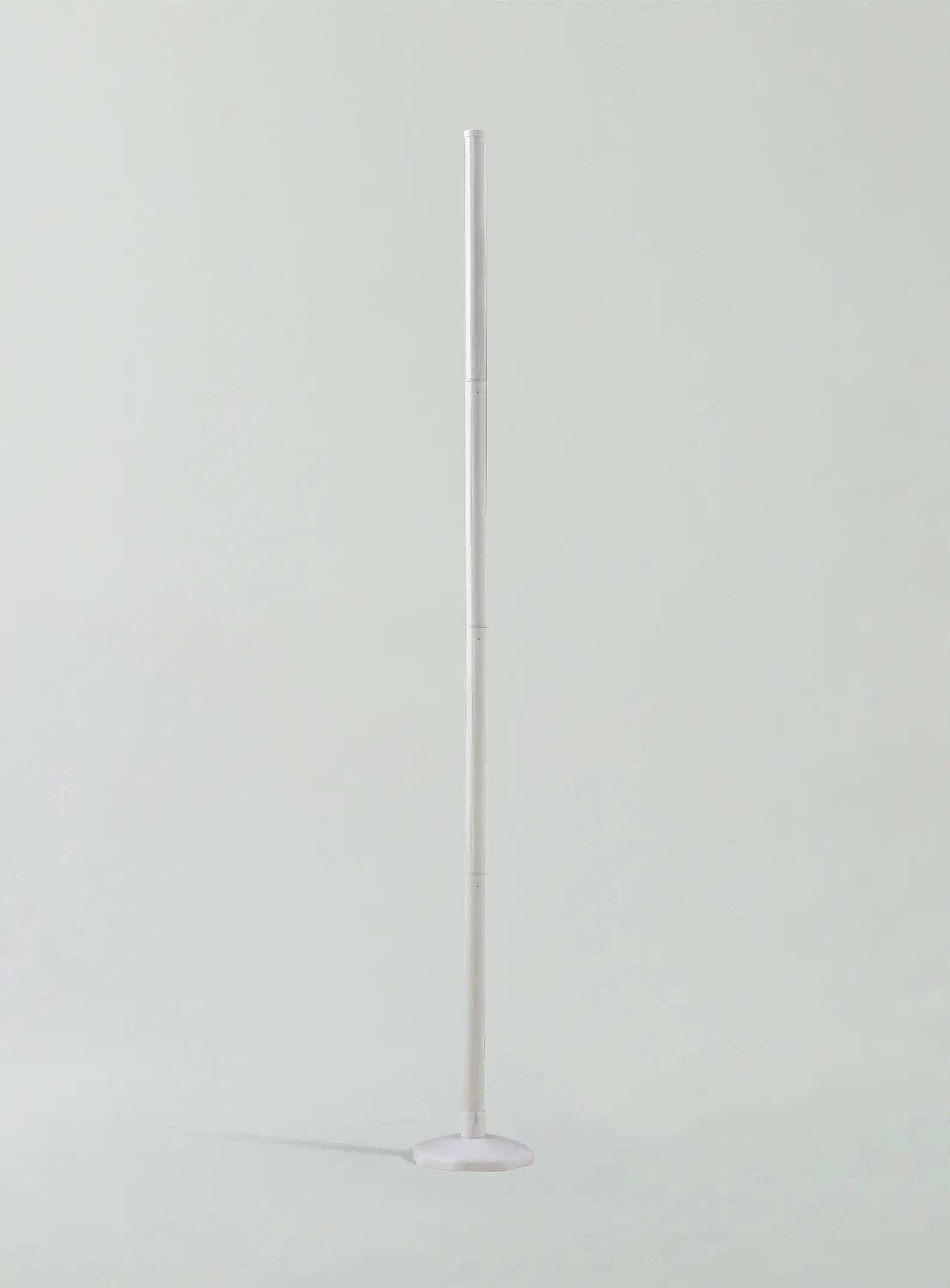 Modern white floor lamp, potentially an RGB smart lamp with color changing features #Color_White